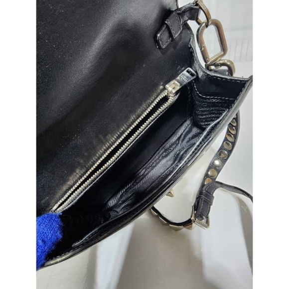 Authentic PRADA City Calfskin Saffiano Racing Logo Elektra Shoulder Bag Fushia - Picture 13 of 16